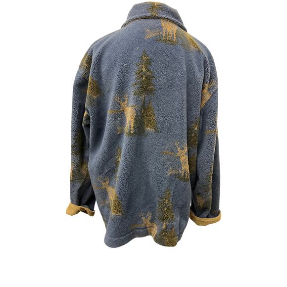 🦌 Liz Claiborne Lizwear Blue Fleece Jacket – Rustic Cabin Outdoor Cozy Wear - Picture 3 of 5
